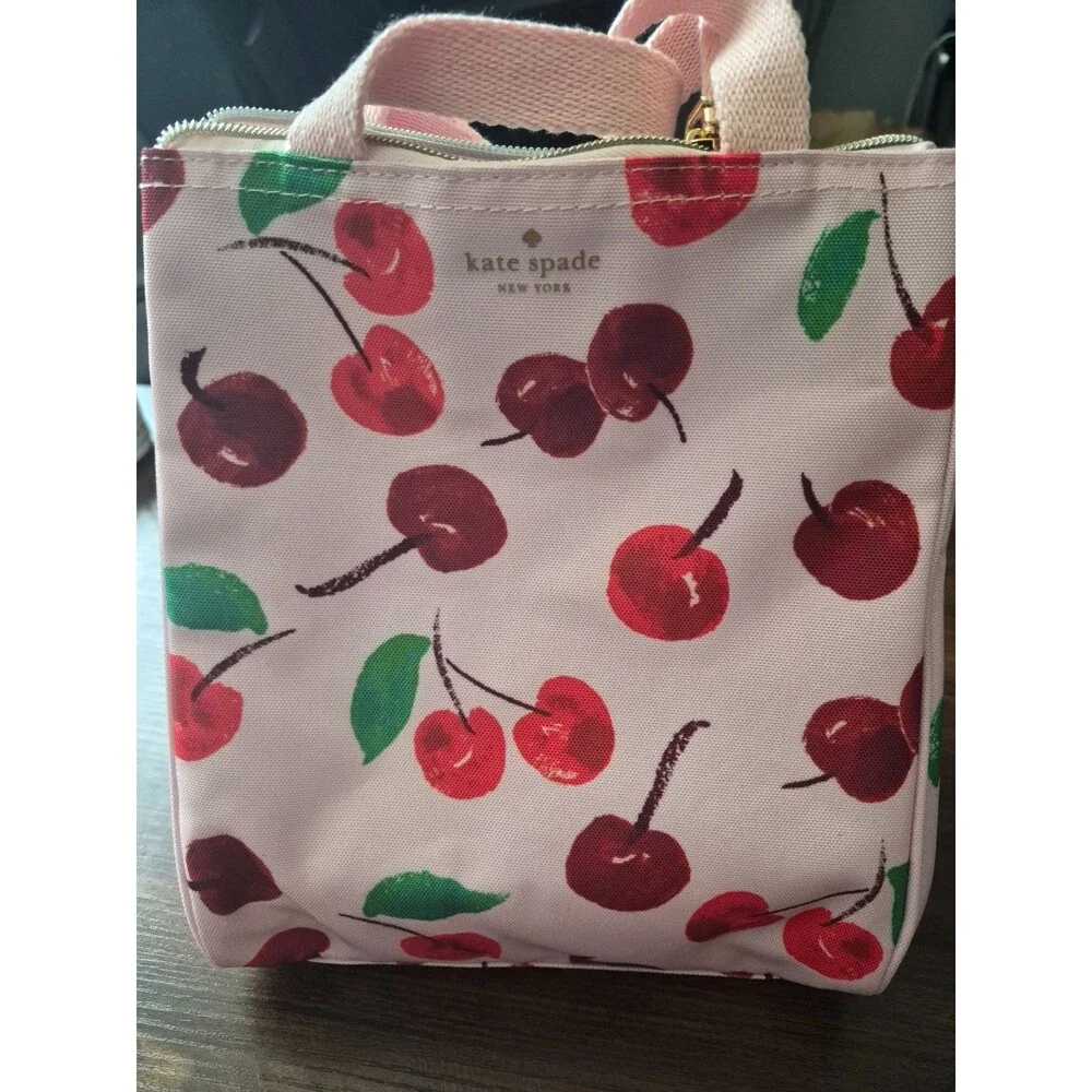 NWT Kate Spade New York Lunch Bag Tote Insulated Food Box Cooler Cherry Pattern